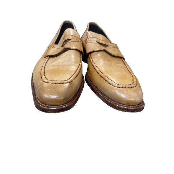 Calzoleria Toscana Handcrafted Mens Italian Leather Tan Loafers Sz 11 SKU 9479 - Picture 14 of 16
